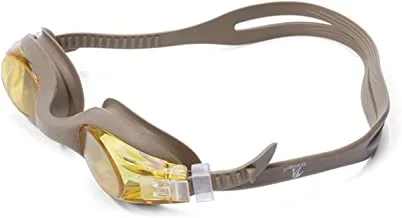 TA Sports 6500AF نظارة سباحة مضادة للضباب ومضادة للضباب ، بني / أصفر