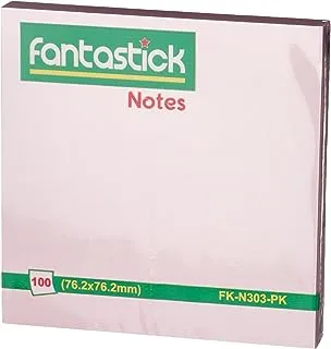 Fantastick FK-N303-PK ملاحظات لاصقة 12 قطعة ، مقاس 3 بوصة × 3 بوصة ، وردي