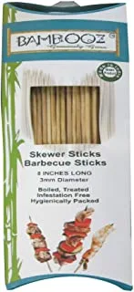Hot Grill 100 PCS Bamboo Skewers 8-Inch Sticks Natural Wooden Food Grade Sticks Barbeque, Grilling, Appetisers, Food Picks, Cocktail