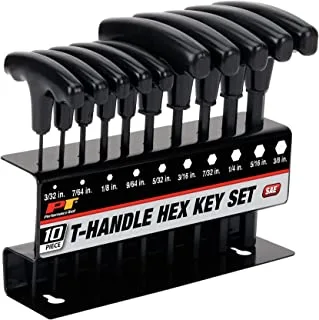 Performance Tool W80274 SAE T-Handle Hex Key Set, 10-Piece