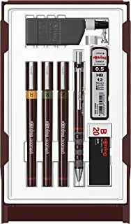rOtring S0699370 Isograph Technical Drawing Pens, Set, 3-Pen College Set (.20-.50 mm),Brown