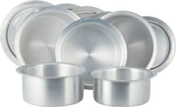 RAJ Stainless Steel Cooking Pots Grey-Pack of 5