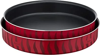 TEFAL Kebbe Dishes | Les Specialistes 2-Piece Set 30/34 cm | Non-Stick Coating | Aluminum | Heat Diffusion | Easy Cleaning | Red Bugatti | Made in France | 2 Years Warranty | J5716783