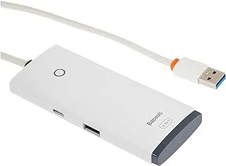 Baseus Lite Series 4-Port USB-A إلى USB HUB Adapter ، بطول 2 متر ، أبيض
