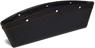 Car Pocket Organizer Synthetic Leather Gap Filler Car Seat Slit Pocket Storage Catcher Pad Side Console Black