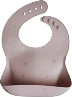 Mushie Silicone Baby Bib with Deep Front Pocket, Daisy