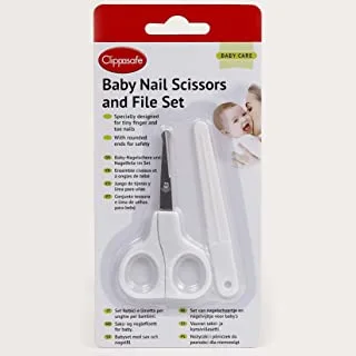 Clippasafe Baby Nail Scissors & File Set - White
