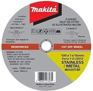 Makita B-12251 A60T Thin Cut-Off Wheel, 100 mm x 1.0 mm x 16 mm Size