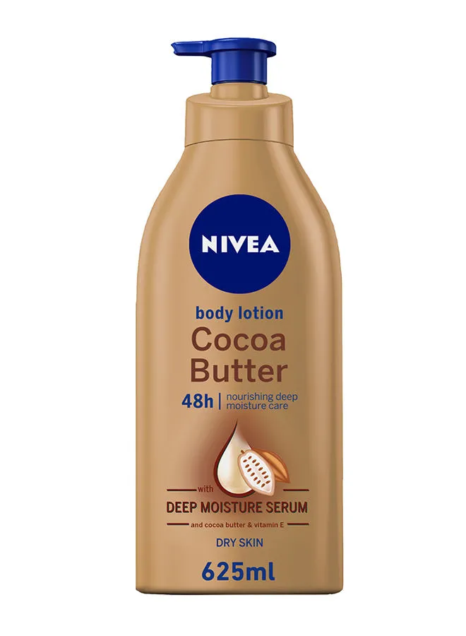 Nivea Cocoa Butter Body Lotion, Vitamin E, Dry Skin 625ml