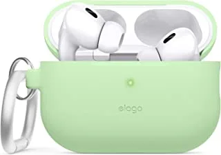 Elago EAPP2SC-HANG-PGR Silicone Case with Keychain for Apple AirPods Pro 2, Pastel Green