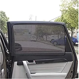 SHOWAY Magnetic Car Sun Shade UV Protection Car Curtain Car Window Sunshade Side Window Mesh Sun Visor Summer Protection Window Film (Color : Back square)