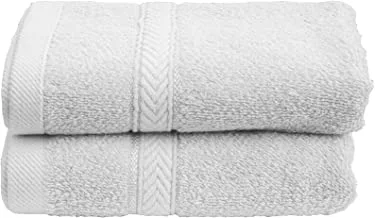 Deyarco - Princess 2 Pcs Hand Towel Set 100٪ Cotton Terry Ringspun، Fast Esorbing، Quick Dry، 480 GSM، Size: 40 x 70cm، White