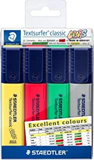 STAEDTLER 364CWP4-X Textsurfer Highlighter Classic, Excellent Colours - Pack of 4