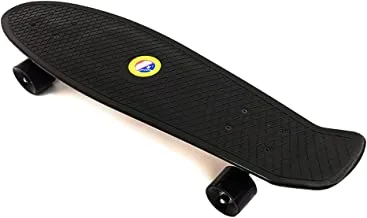 Skateboard By Funz Cruiser Skateboard, Retro Plastic Complete Skateboard For Boys And Girls, Non-Slip Skateboard Size 67 X 18 Cm For Kids Boys Girls Teens Adults Youths And Beginners, Black