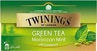 Twinings moroccan mint cardamom green 25 tea bags, 40g - pack of 1
