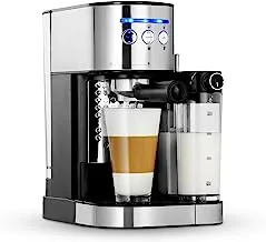 ALSAIF 1.2Liter 1470W Electric Coffee Maker Espresso, Cappuccino, and Latte with milk, Capsule coffee machine with milk frothing function,, Black E03429 2 Years warranty