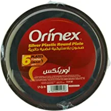 Orinex pans plastic round silver, 6 pieces, black