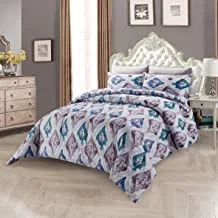 Donetella Essential Collection 4 Piece Comforter Set,Twin Size,Reversible Print Style| 1 Twin Comorter,1 Fitted, 2 Pillow Sham| Super-Soft Down Alternative Filling,All Season, Multicolor