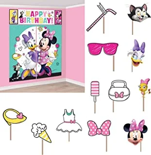 Amscan Scene Setters With Props | Disney Minnie Mouse Happy Helpers Collection | Party Accessory