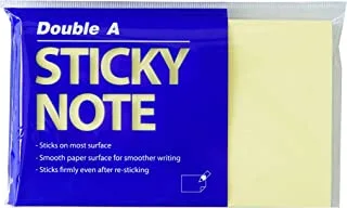 Double A Sticky Notes Unruled 5x3 inch 100 Sheets Yellow Colour