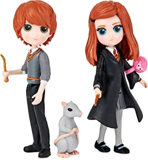 Wizarding World Magical Minis Ron and Ginny Weasley Friendship Set with Collectible Toy Figures and 2 Creatures, Kids Toys for Ages 5 and up