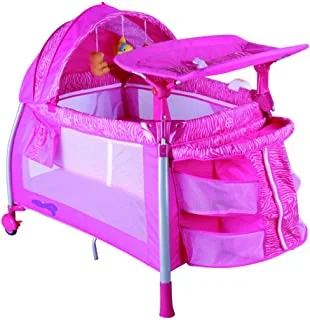 Bed And Playard For Children With Mosquito Net By Babylove Pink 27-992Gt