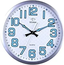 Dojana Wall Clock, Dwg150-White-White Blue
