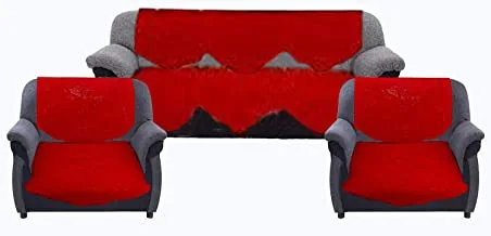 Kuber Industries غطاء أريكة شبكي قطني 5 مقاعد ، 70 × 29 بوصة ، مجموعة من 6 ، كستنائي