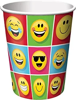 Creative Converting Emojions Hot and Cold Paper Cup 8 Pieces, 9 Oz Size