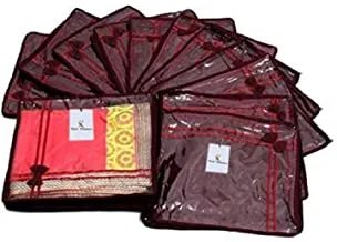 Kuber Industries Clothes Organizer 12 Pcs Combo In Non Wooven Material (Maroon)