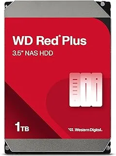 Western Digital 1TB WD Red Plus NAS Internal Hard Drive HDD - 5400 RPM, SATA 6 Gb/s, CMR, 64 MB Cache, 3.5