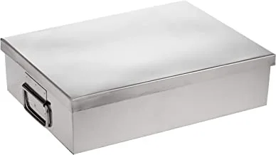 Raj Stainless Steel Catering Spice Storage Box, 43 cm, CMP012 - Masala Box, Masala Petti,Spice Box, 12 Compartments