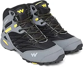 أحذية Wildcraft للرجال RuNX TR Hugo Black_Grey_Y Yellow Trekking والمشي لمسافات طويلة (51657) - 11 UK / India (45 EU) (12 US)
