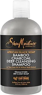 Shea Moisture African Black Soap Bamboo Charcoal Deep Cleansing Shampoo 13 Oz./384 Ml