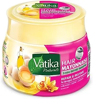Vatika Naturals Repair & Restore Hair Mayonnaise 500g | Hair Mask With Honey, Castor & Marrow | For Damaged & Chemically Treated Hair