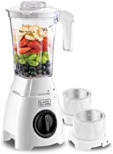 BLACK + DECKER | 400W Blender |2.3L Jar| Good for juices, smoothies & more | Has Grinder Mill suitable for coffee, herbs and spices | Dishwasher Safe | White | BL410-B5 | 2 Years Warranty