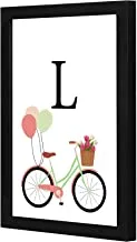 Lowha LWHPWVP4B-190 L Letter Bike Balloons Wall Art Wooden Frame Black Color 23X33Cm By Lowha