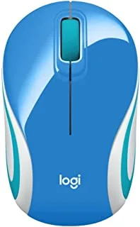 Logitech m187 ultra portable wireless mouse, 2.4 ghz with usb receiver, 1000 dpi optical tracking, 3-buttons, pc / mac / laptop - blue, One Size