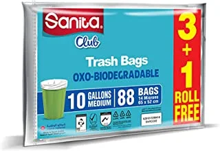 Sanita club trash bags 10 gallons 88 bags