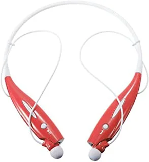 DZ-HBS730 سماعات رأس داخل الأذن لاسلكية تعمل بالبلوتوث بسوار للرقبة مع ميكروفون لإلغاء الضوضاء للهواتف المحمولة وأجهزة الكمبيوتر (أحمر)