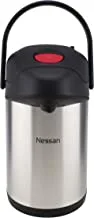 Nessan Insulated Pump Flask, Silver/Black, 2.5 L, SS25HI