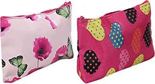Heart Home Small Rexine 2 Pieces Multipurpose Travel Toiletry Pouch Set (Multi) - Cthh12813