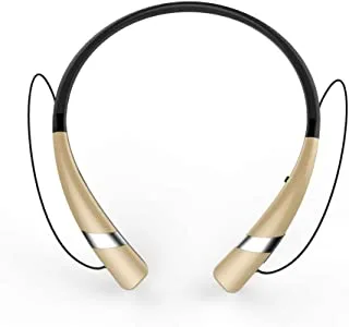 Bluetooth Neckband Headset, Flexible Wireless Stereo Headset For Smartphones By Datazone, Gold Dz-Hv-960