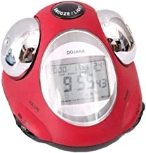 Digital Alarm Clock, Dojana, Red And Silver, Da9102