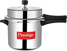 Prestige Popular 6 Litre Pressure Cooker|Aluminium|Induction Compatible|Metallic Safety Plug|Precision weight Valve-Silver