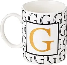 كوب شاي وقهوة من البورسلين مطبوع عليه حرف G من الضحلة ، Bd-Mug-G