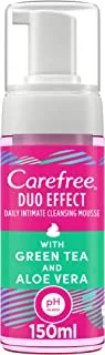 Carefree Daily Intimate Cleansing Mousse, Duo Effect With Green Tea And Aloe Vera, 150 Ml