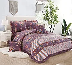 Moon Floral Compressed 6 Pieces Comforter, King Size, Sx-A061, Multi Color, Microfiber