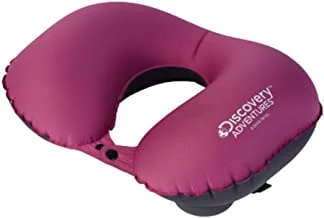 Discovery Neck Pillows Inflatable By Hirmoz, Compact Portable Head and Neck Support Air Pillows in Flight, Small U Shape Headrest Cushion for Best Rest & Sleep While Traveling (Rose)