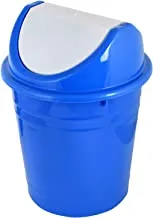 صندوق قمامة بلاستيك متوسط ​​الحجم بغطاء متأرجح من Kuber Industries للمنزل والمكتب والمصنع ، 10 لتر (أزرق) - CTKTC043182
